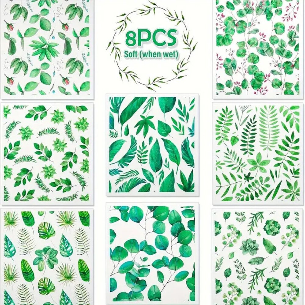 NEW Set of 8 Swedish Dishcloths - Leaves, Ivy & Plant - Reusable, Biodegradable